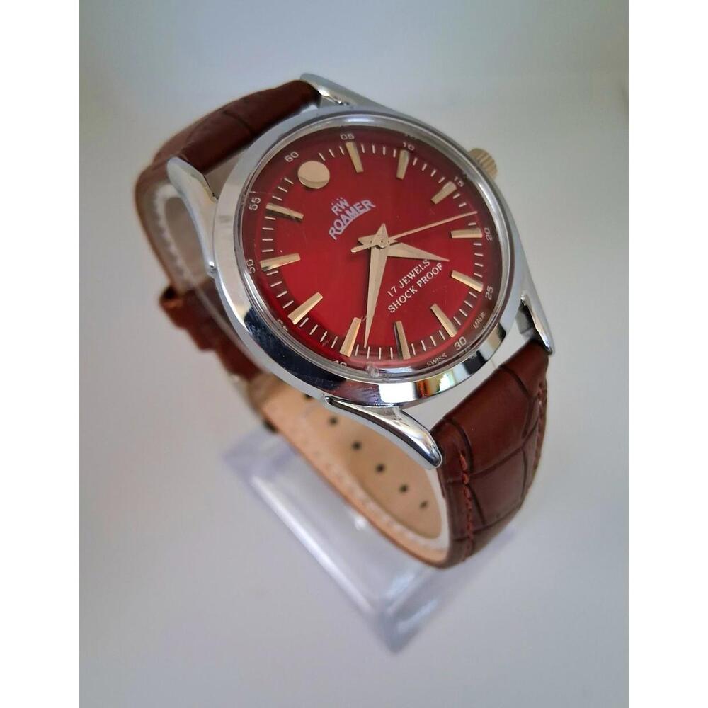 Vintage Roamer Men's‎ Leather Mechanical Watch RARE